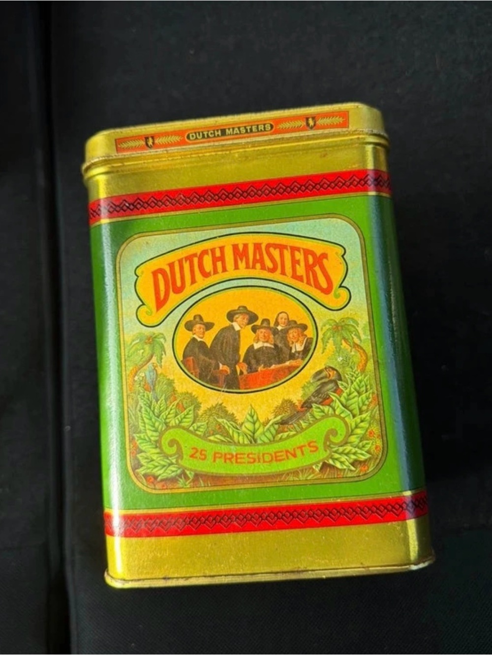 Masters Green and Gold Decorative Dutch Masters Tin